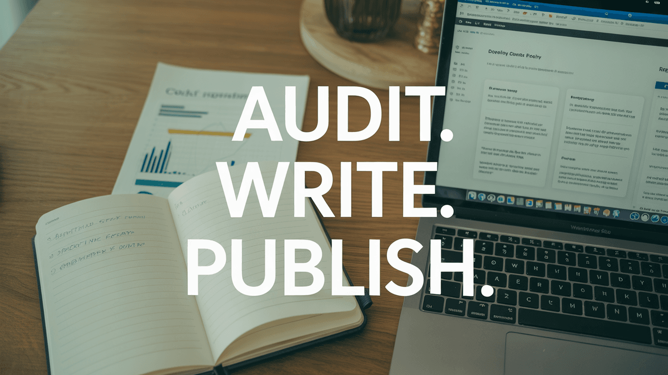 ChatterRank pipeline — Audit, Brief, Write, Publish